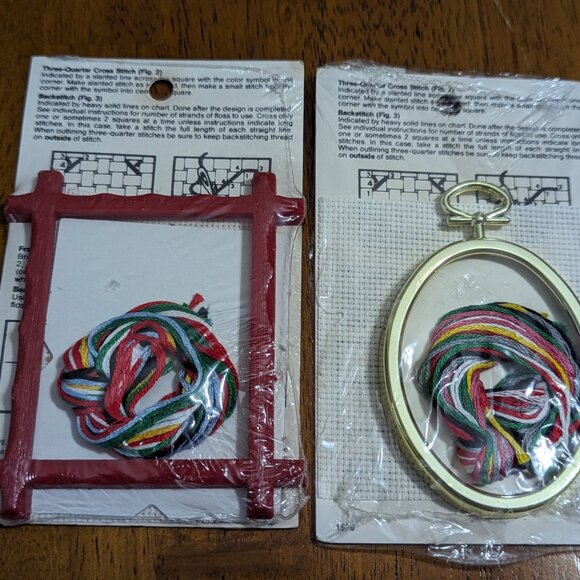 Crewel Needlepoint Vintage The New Berlin Scene Duck and Cat Embroidery Kit Lot - Picture 2 of 2